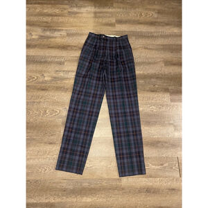 VINTAGE Men's Kenzo GOLF Plaid Pants Size 30 Blue Green